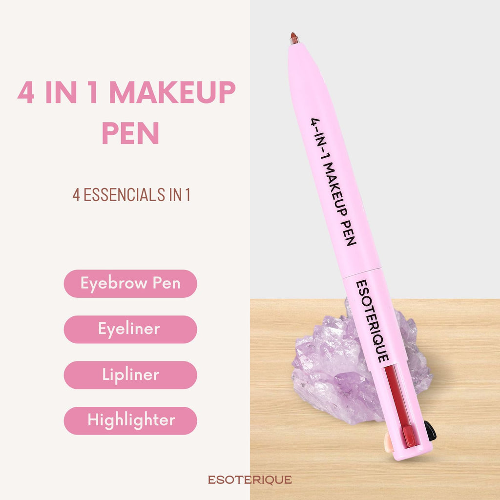 ESOTERIQUE 4-in-1 Makeup Pen – Eyeliner, Lip Liner, Brow Pencil & Highlighter (Shade 01) – Cruelty-Free & Vegan