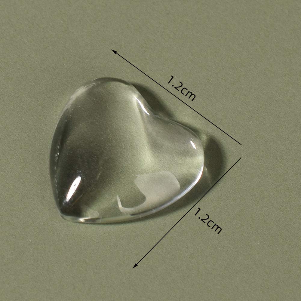 Esowemsn 100pcs Mini Heart-Shaped Clear Glass Nail Color Cards for Nail Art Display