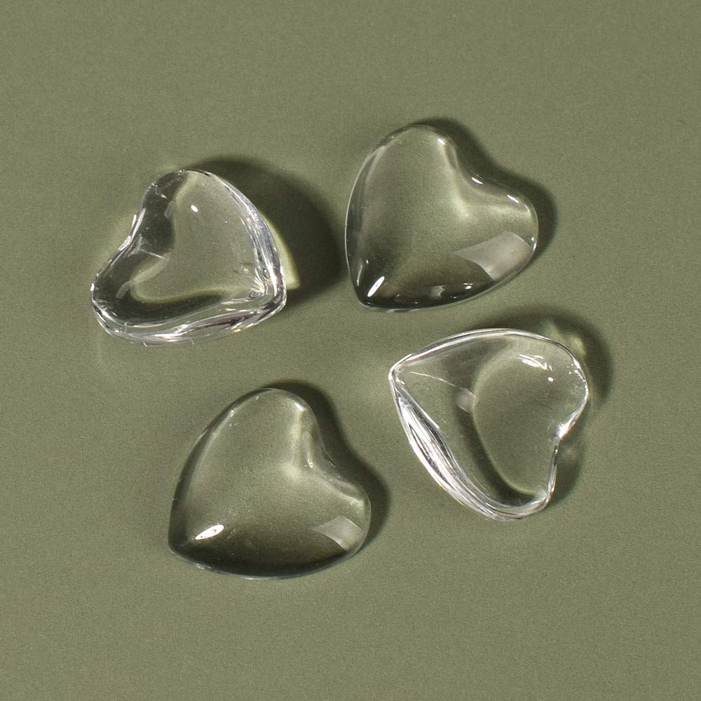 Esowemsn 100pcs Mini Heart-Shaped Clear Glass Nail Color Cards for Nail Art Display