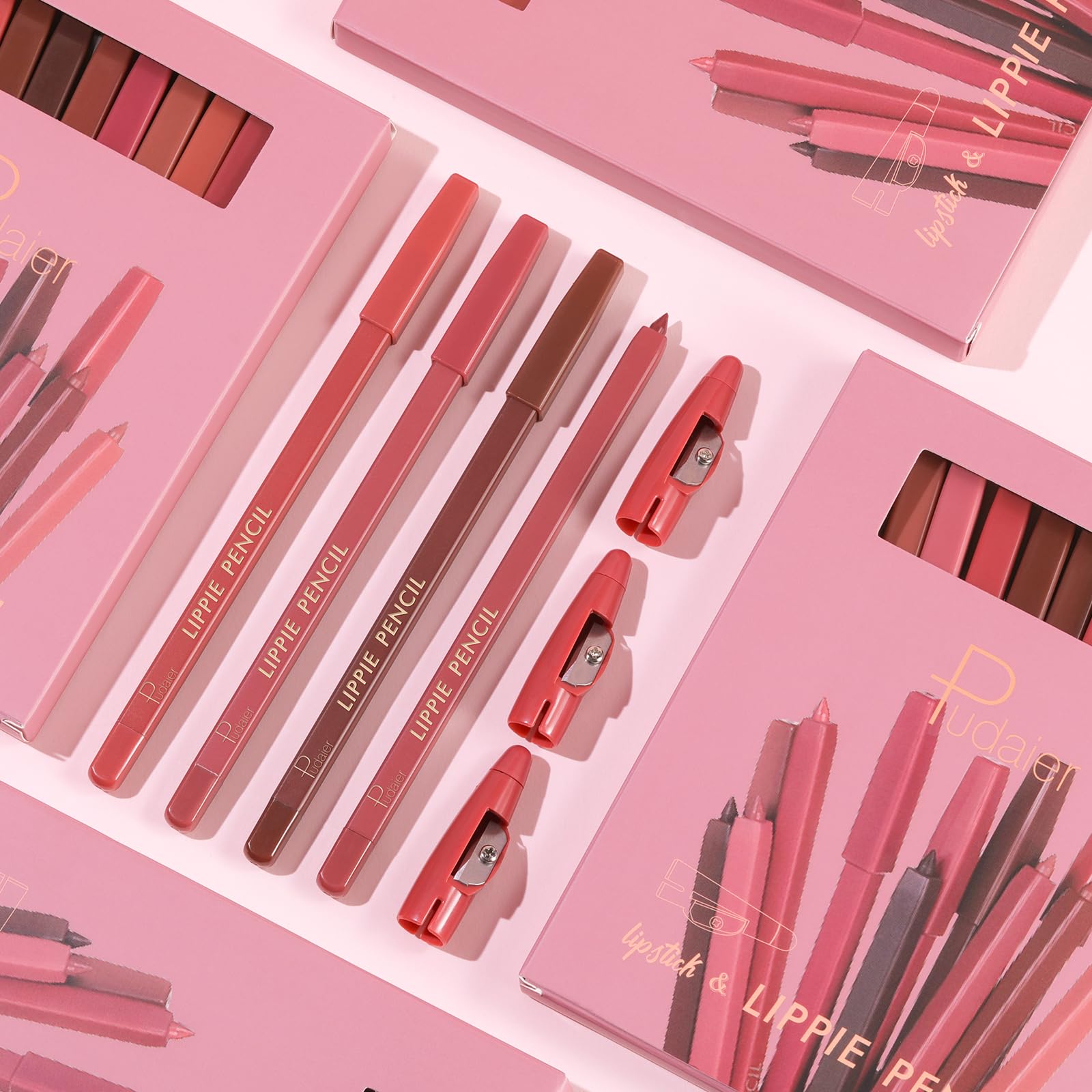 Espoce Lip Liner Set 12Pcs – Creamy Matte, Long-Lasting with Sharpener