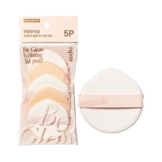 Espoir Be Glow Air Puff 5pc – Soft Sponge for Flawless Cushion & Liquid Makeup