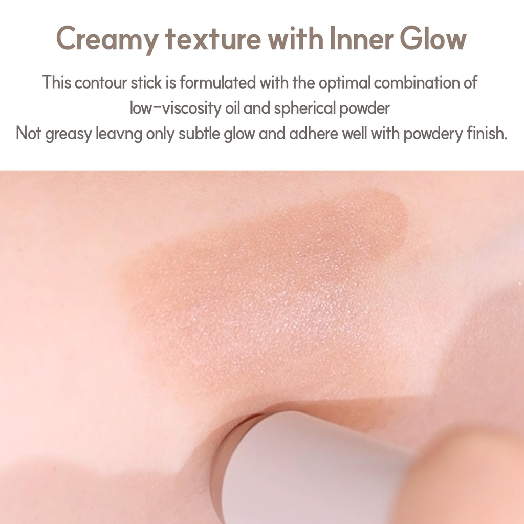 Espoir Be Glow Shading Stick Contour #1 Neutral Gray | Creamy, Blendable Contour with Hyaluronic Peptide