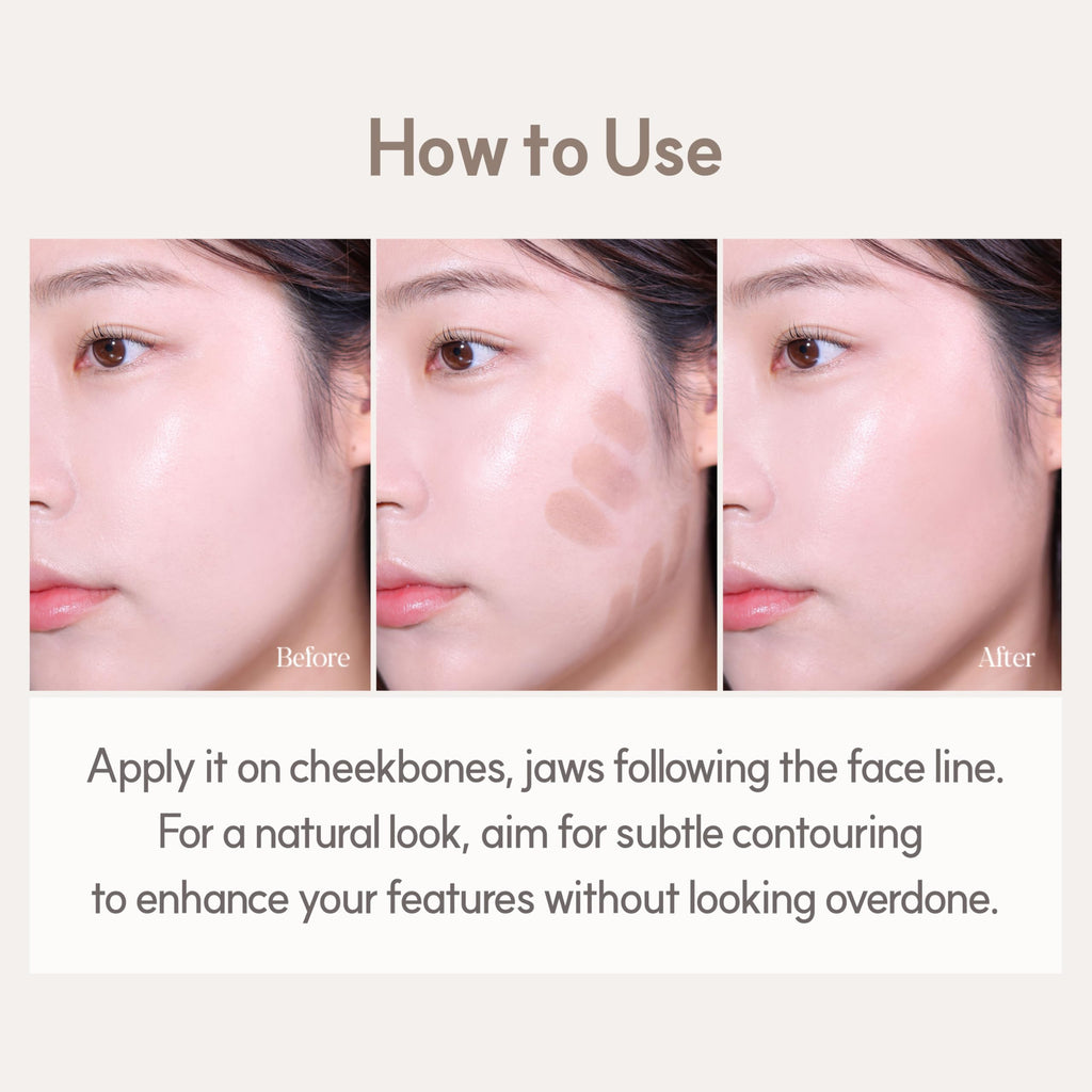 Espoir Be Glow Shading Stick Contour #1 Neutral Gray | Creamy, Blendable Contour with Hyaluronic Peptide