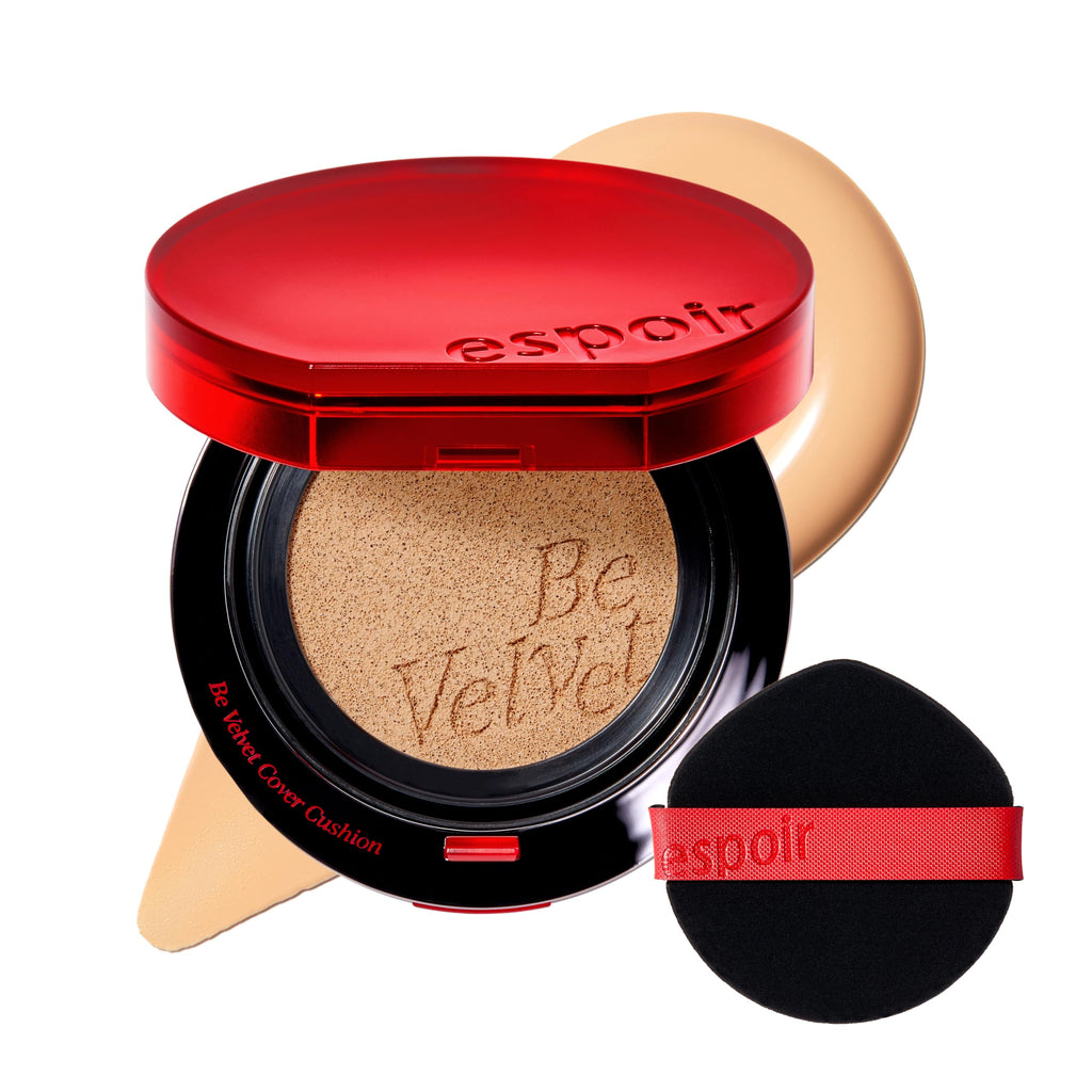 Espoir Be Velvet Cushion Foundation #23 Beige | Long-Lasting, Oxidation-Free Color, Velvety Finish, Lightweight Vegan (0.46 oz)