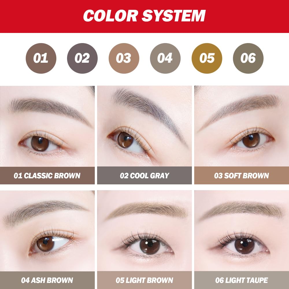 Espoir The Brow Balance Pencil #6 Light Taupe | Triangular Eyebrow Pencil for Precise, Clump-Free Definition