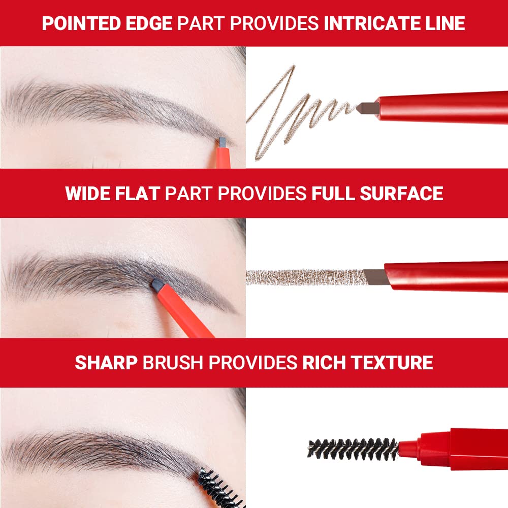 Espoir The Brow Balance Pencil #6 Light Taupe | Triangular Eyebrow Pencil for Precise, Clump-Free Definition