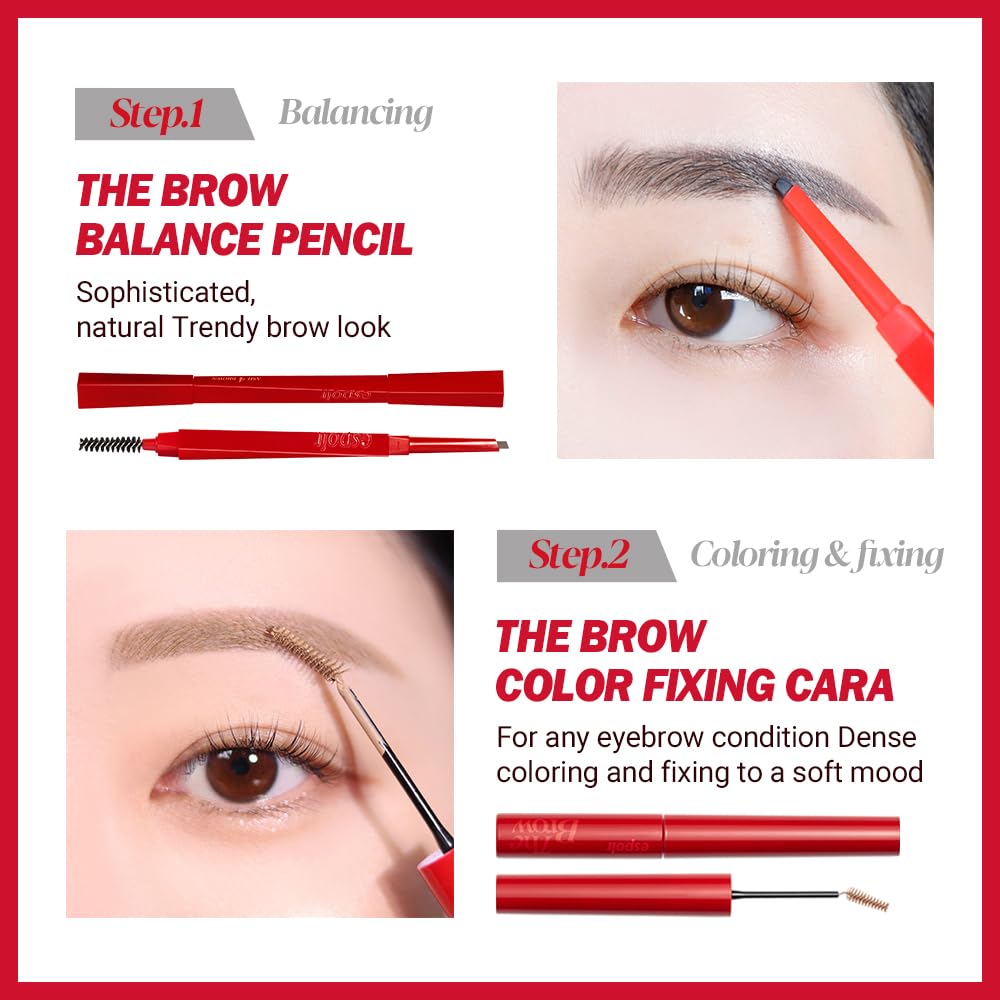 Espoir The Brow Balance Pencil #4 Ash Brown – Natural, Clump-Free Brow Texture | Korean Makeup