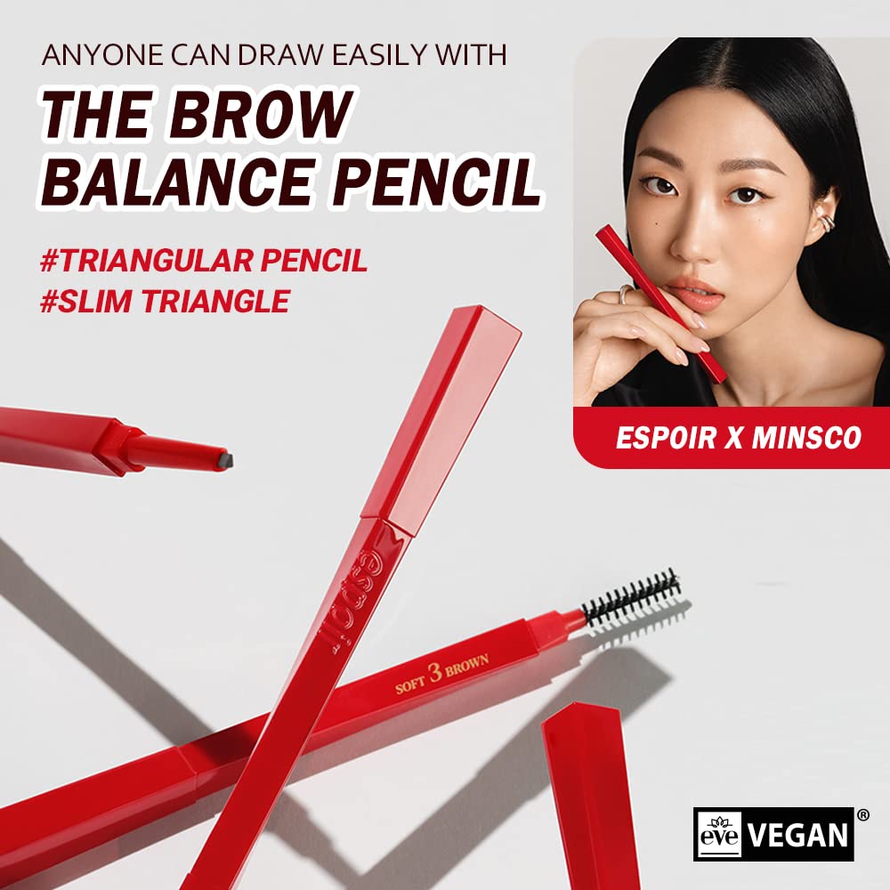 Espoir The Brow Balance Pencil #4 Ash Brown – Natural, Clump-Free Brow Texture | Korean Makeup