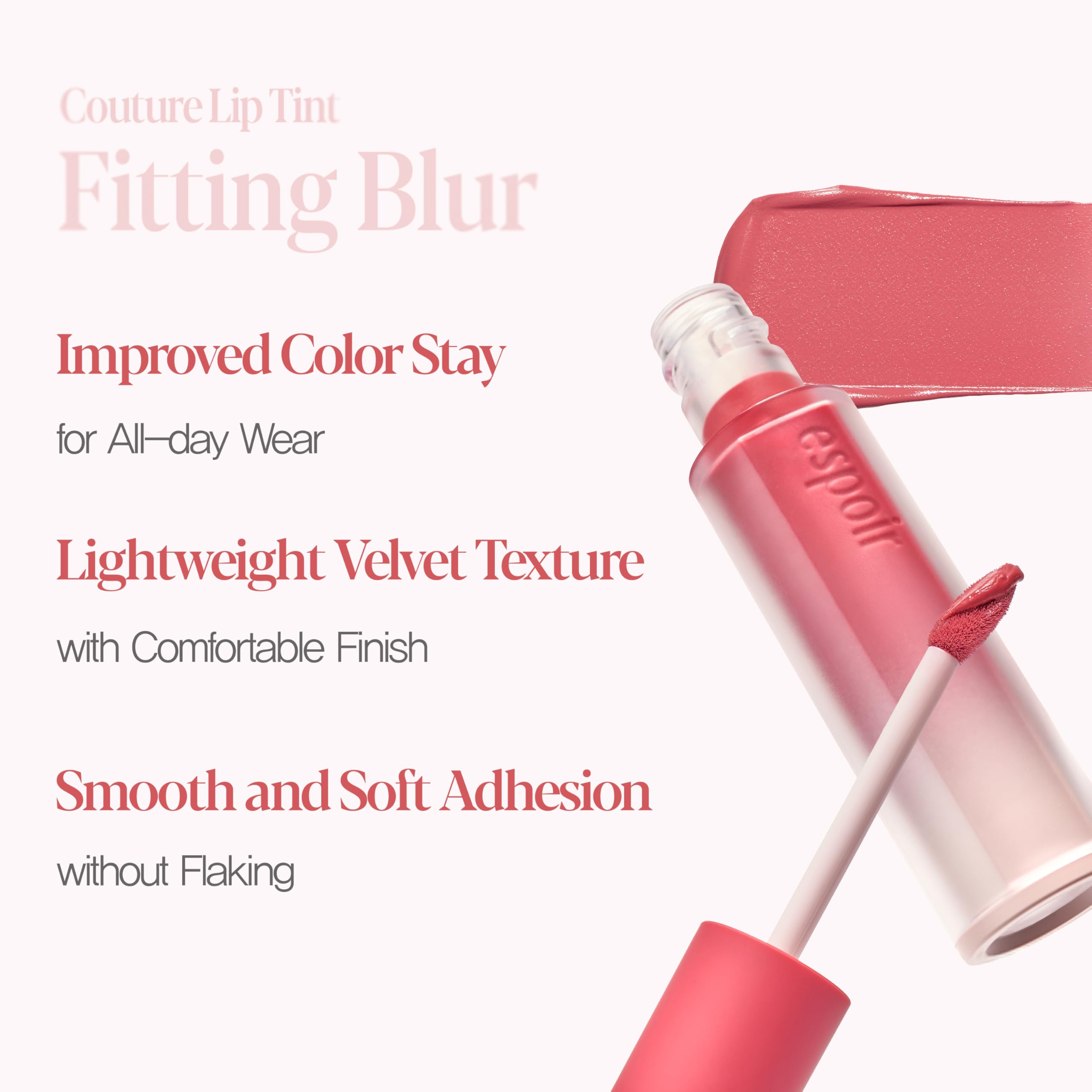 Espoir Couture Lip Tint Fitting Blur #4 Prim Nude – Smudge-Proof, Lightweight Matte Lip Stain (0.14 oz)