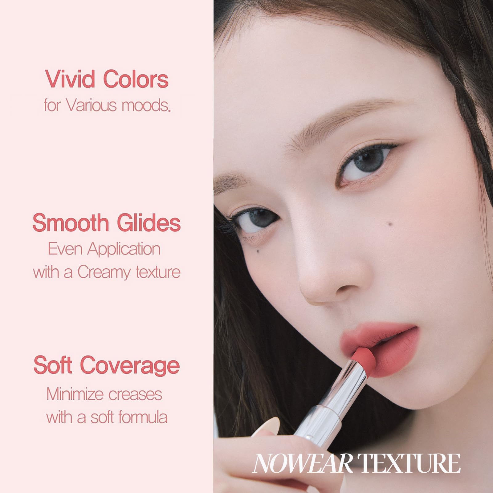 Espoir Lipstick Nowear Volume Matte #4 Red-y Set Go | Airy Velvet Matte, Long-Lasting Color, Creamy Texture, Cruelty-Free Korean Lip Makeup 0.1 oz