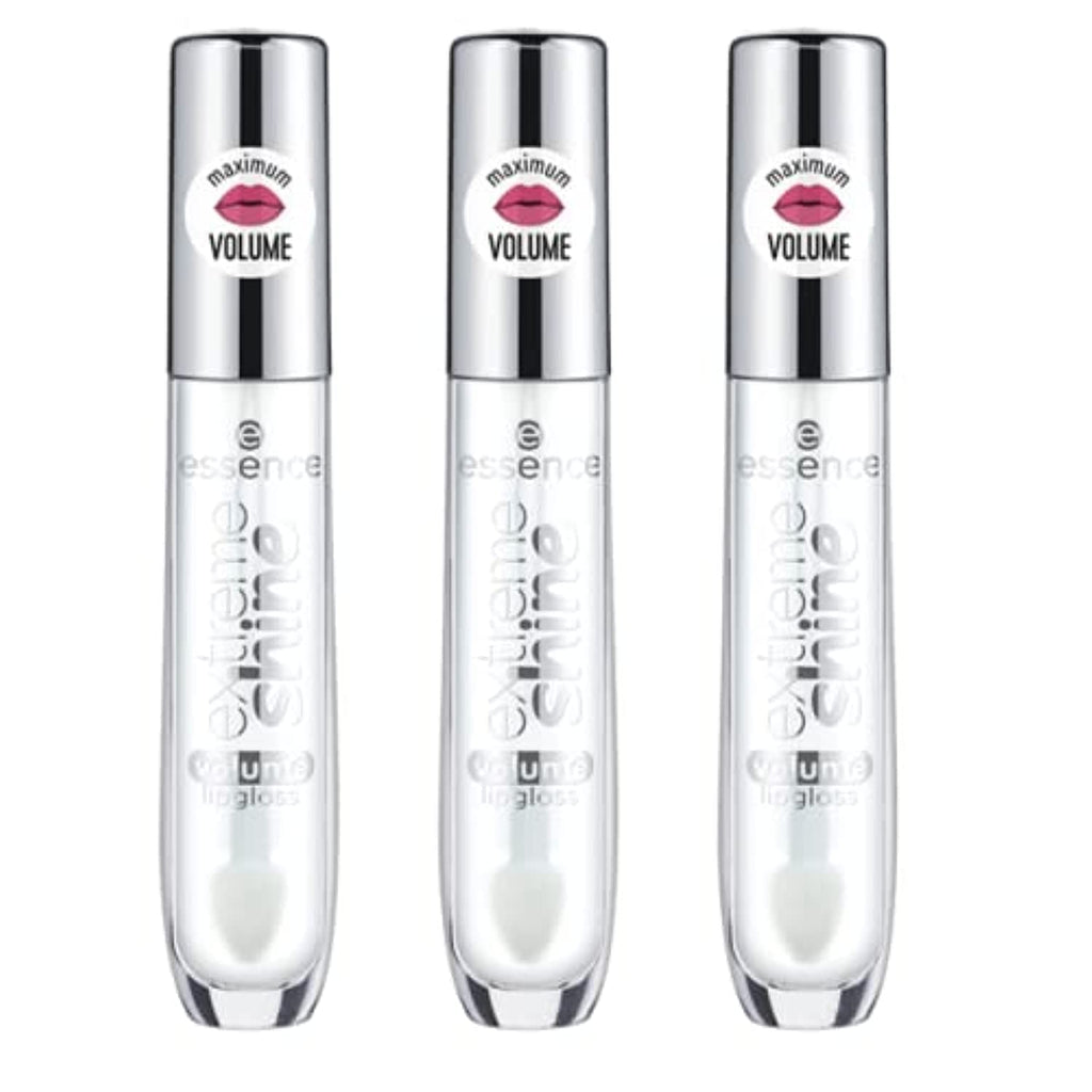 Essence 3-Pack Extreme Shine Volume Lip Gloss – High Shine, Non-Sticky, Vegan & Cruelty-Free (Crystal Clear)
