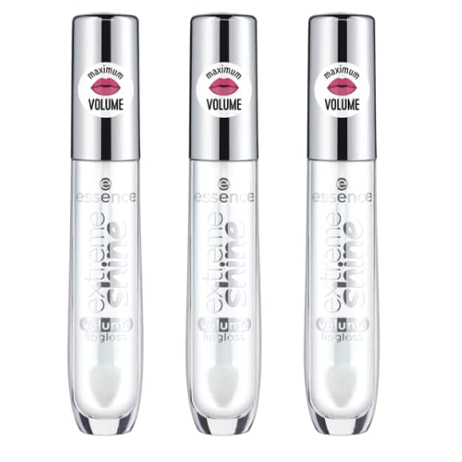 Essence 3-Pack Extreme Shine Volume Lip Gloss – High Shine, Non-Sticky, Vegan & Cruelty-Free (Crystal Clear)