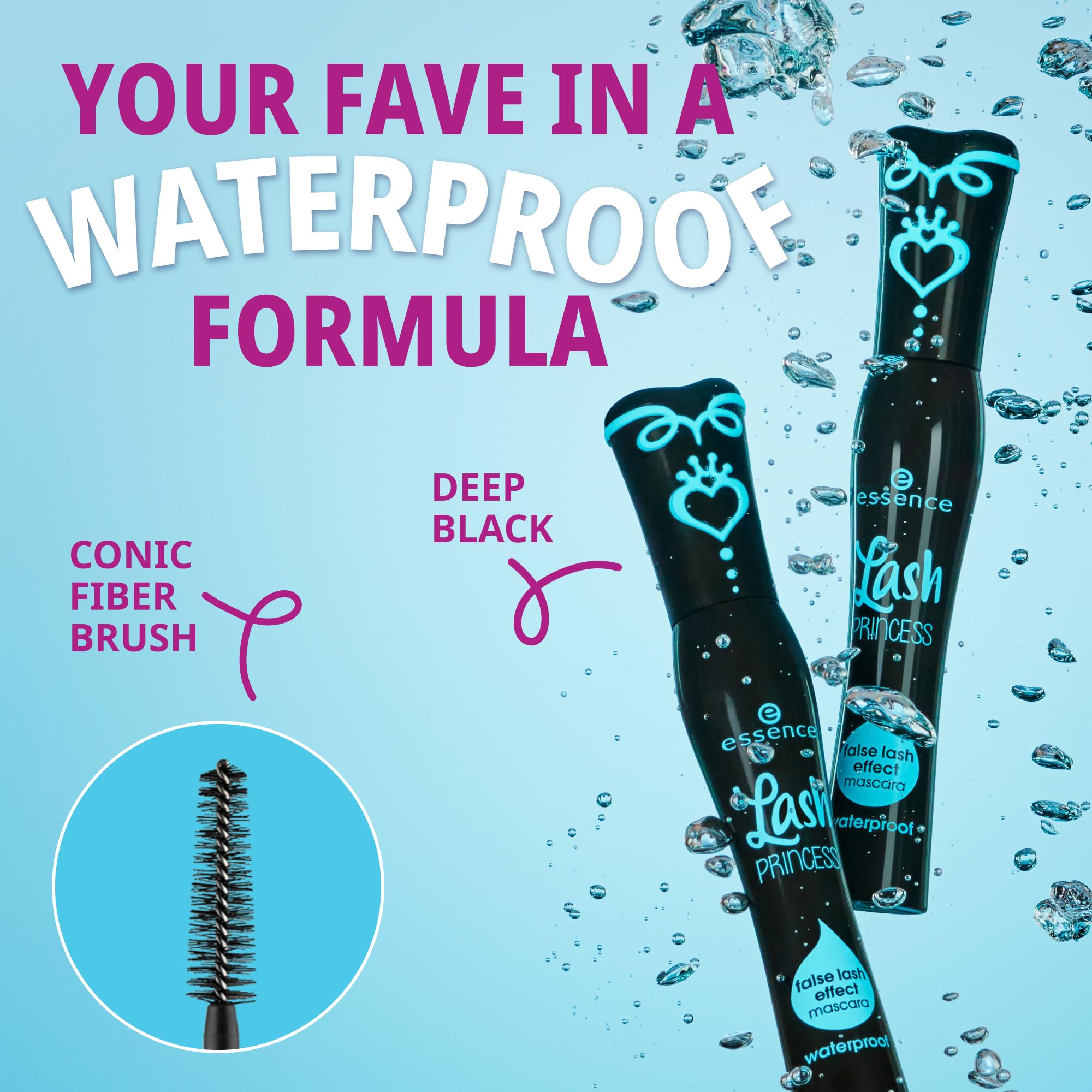 essence Lash Princess Holiday Gift Set – 4 Vegan, Cruelty-Free Mascaras (False Lash Effect, Waterproof, Primer, Curl & Volume)