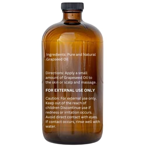 Essentially KateS Grapeseed Oil 16.9 Fl Oz – Pure, Cold-Pressed, Hexane-Free