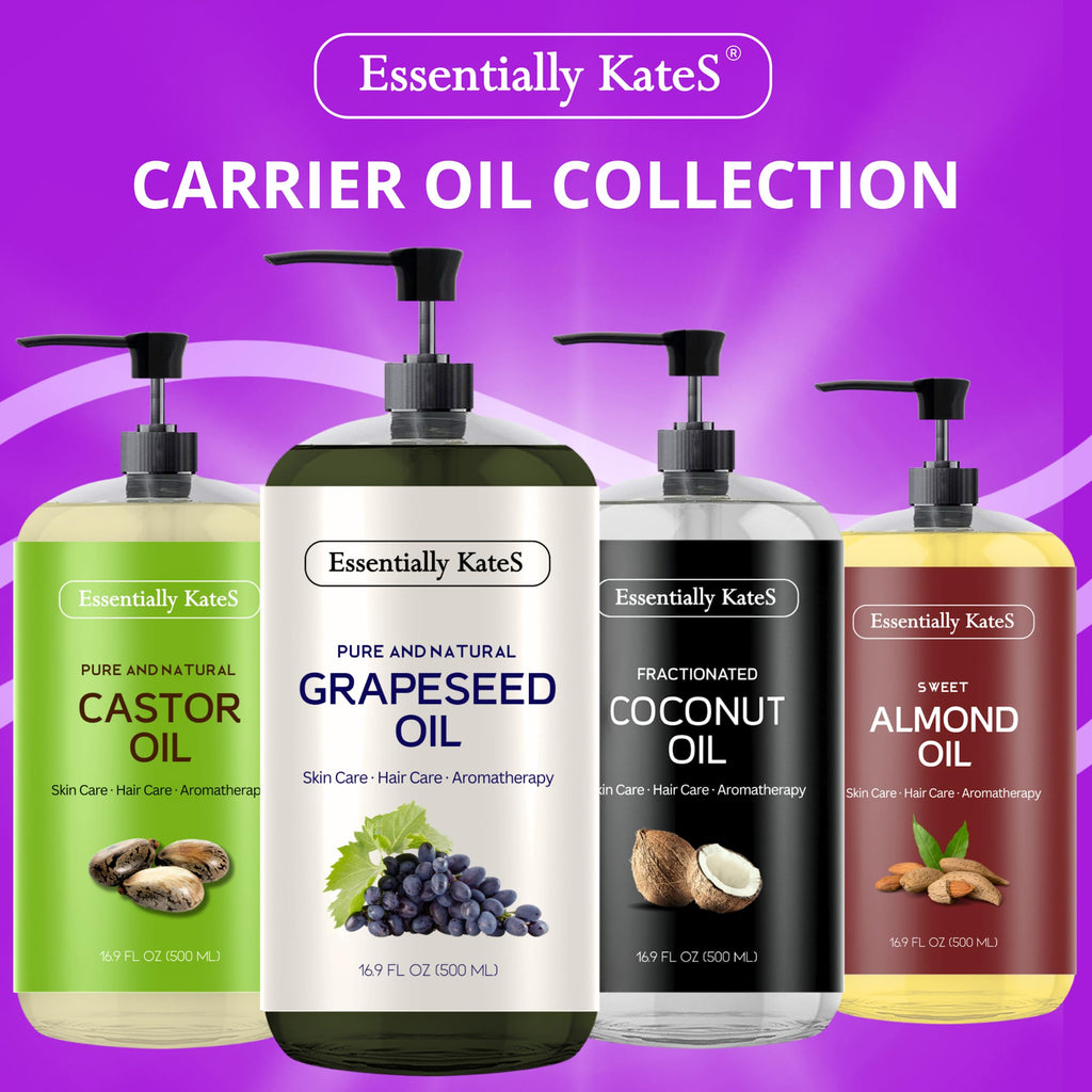 Essentially KateS Grapeseed Oil 33.8 Fl Oz Pack of 2 x 16.9 Fl Oz - 100% Pure & Natural, Cold Pressed