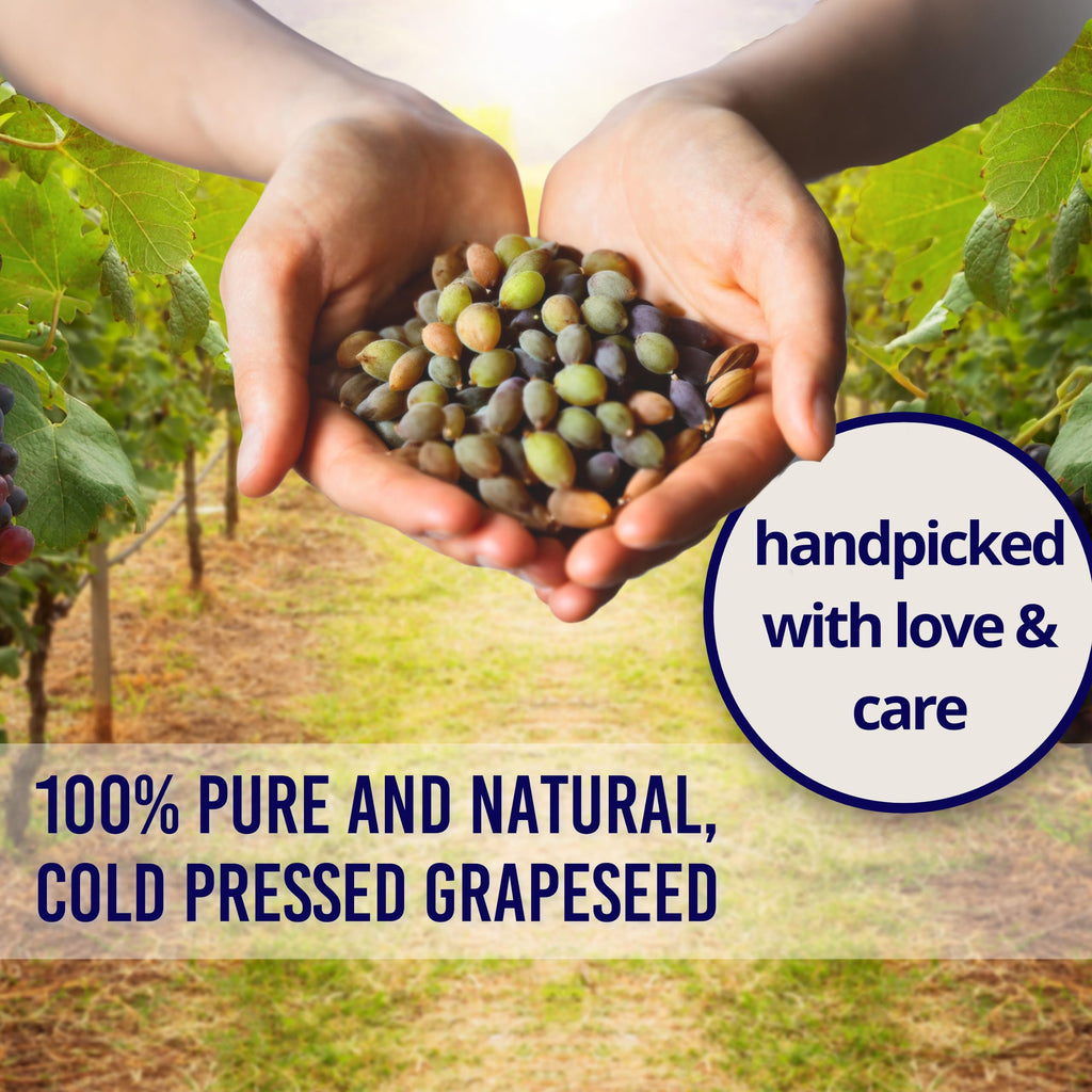 Essentially KateS Grapeseed Oil 33.8 Fl Oz Pack of 2 x 16.9 Fl Oz - 100% Pure & Natural, Cold Pressed