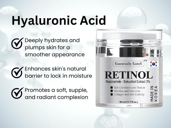 Essentially KateS Retinol Cream for Face & Eye – Gentle, Hydrating K-Beauty Moisturizer (50 ml)
