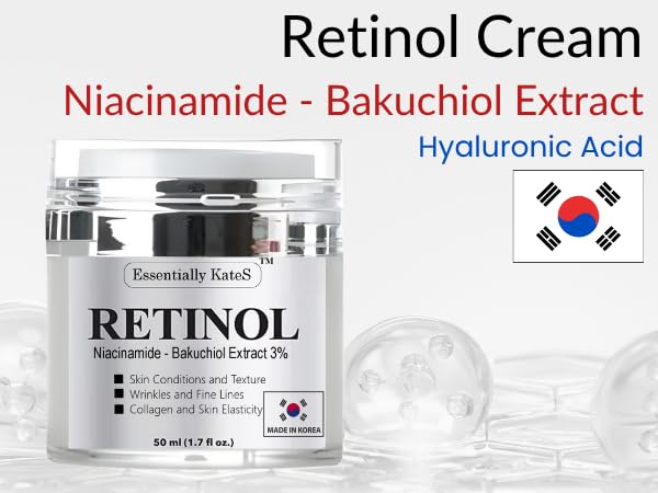 Essentially KateS Retinol Cream for Face & Eye – Gentle, Hydrating K-Beauty Moisturizer (50 ml)