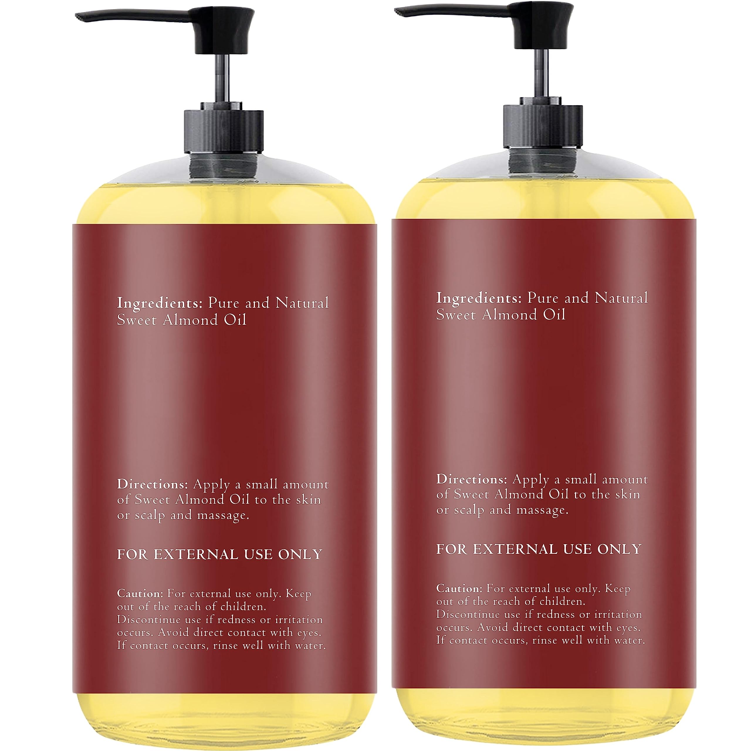 Essentially KateS Sweet Almond Oil – 33.8 Fl Oz (Pack of 2) | 100% Pure & Natural