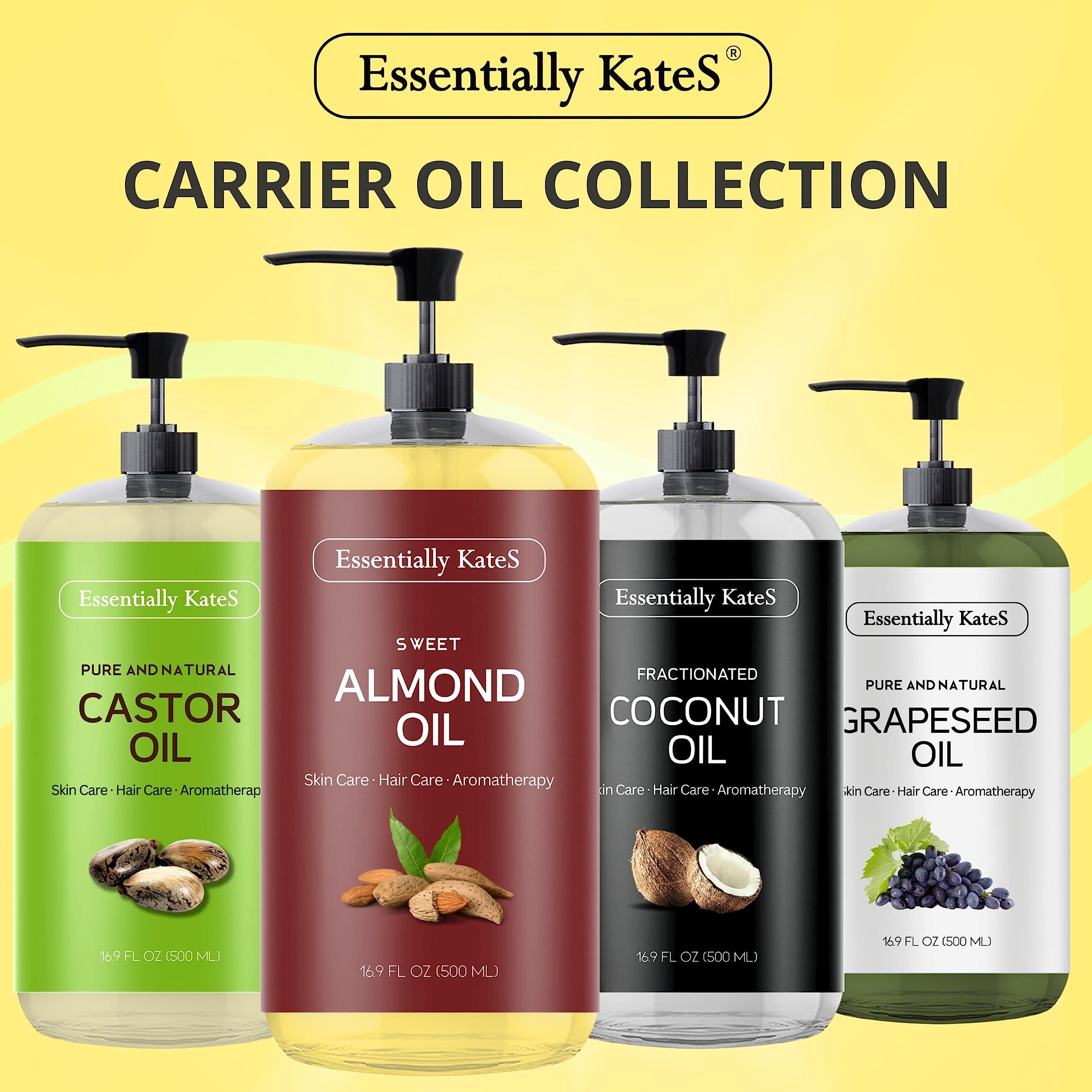 Essentially KateS Sweet Almond Oil – 33.8 Fl Oz (Pack of 2) | 100% Pure & Natural