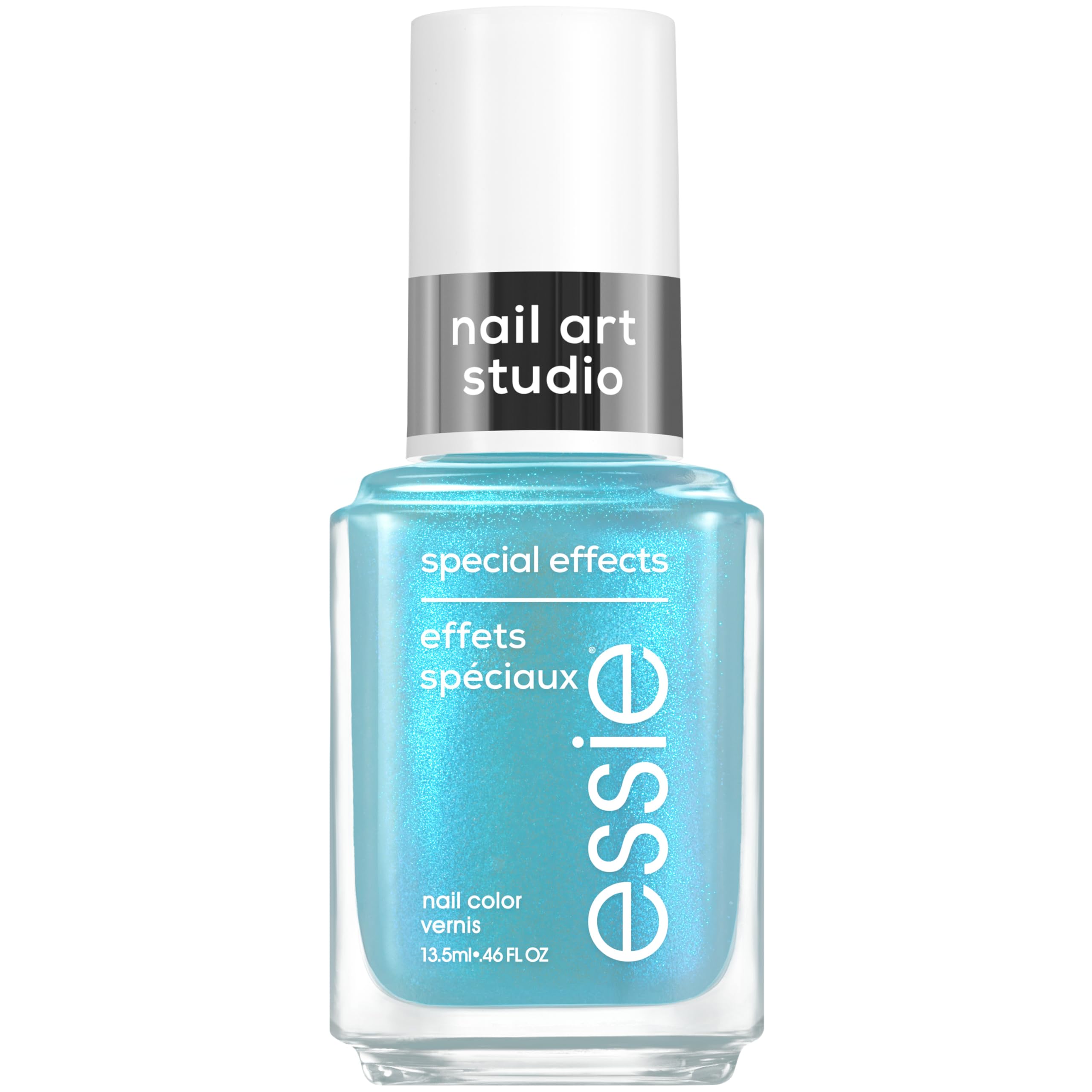 essie Nail Art Studio Special Effects Polish – Bikini Snapped (Riviera Rush Blue Shimmer) 0.46 fl oz