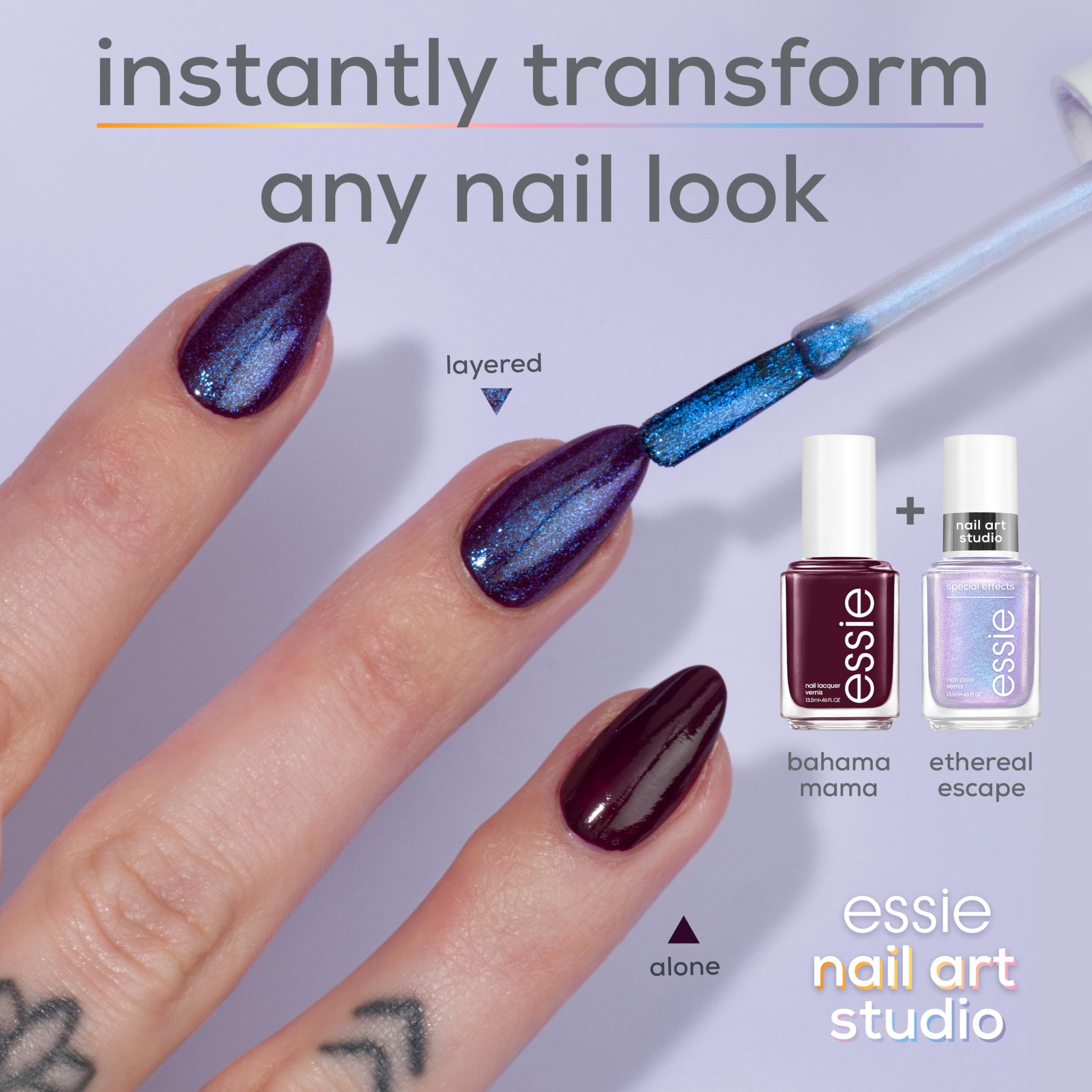 essie Nail Art Studio Special Effects Polish Ethereal Escape Purple Shimmer - Vegan