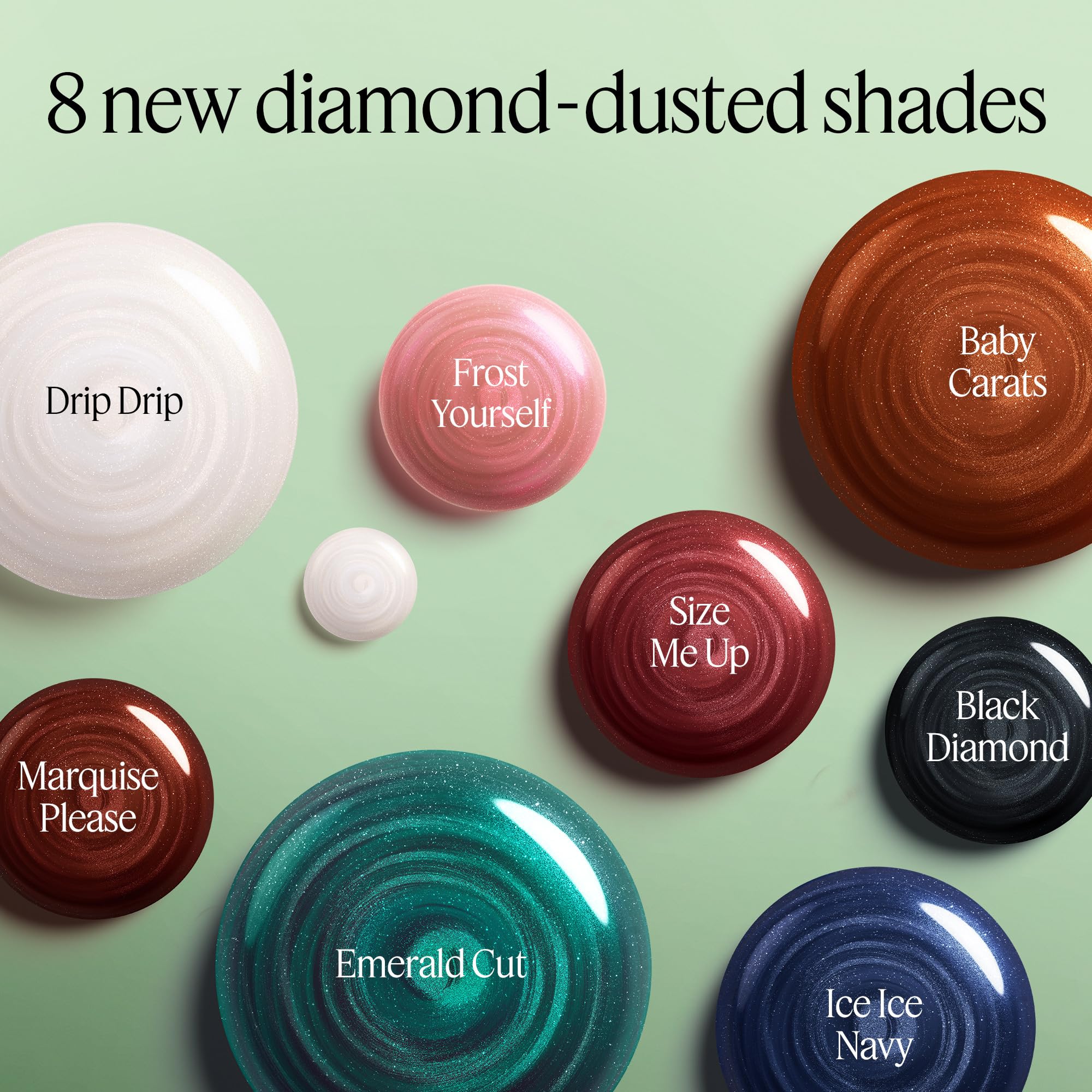 essie gel couture Long-Lasting Nail Polish – Liquid Diamonds, Green & Blue Pearl, Black Diamond