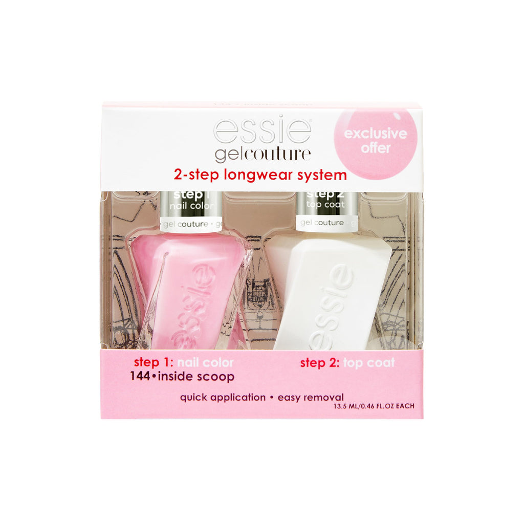 essie gel couture Inside Scoop Kit – vegan pink long-lasting mani, 1 set