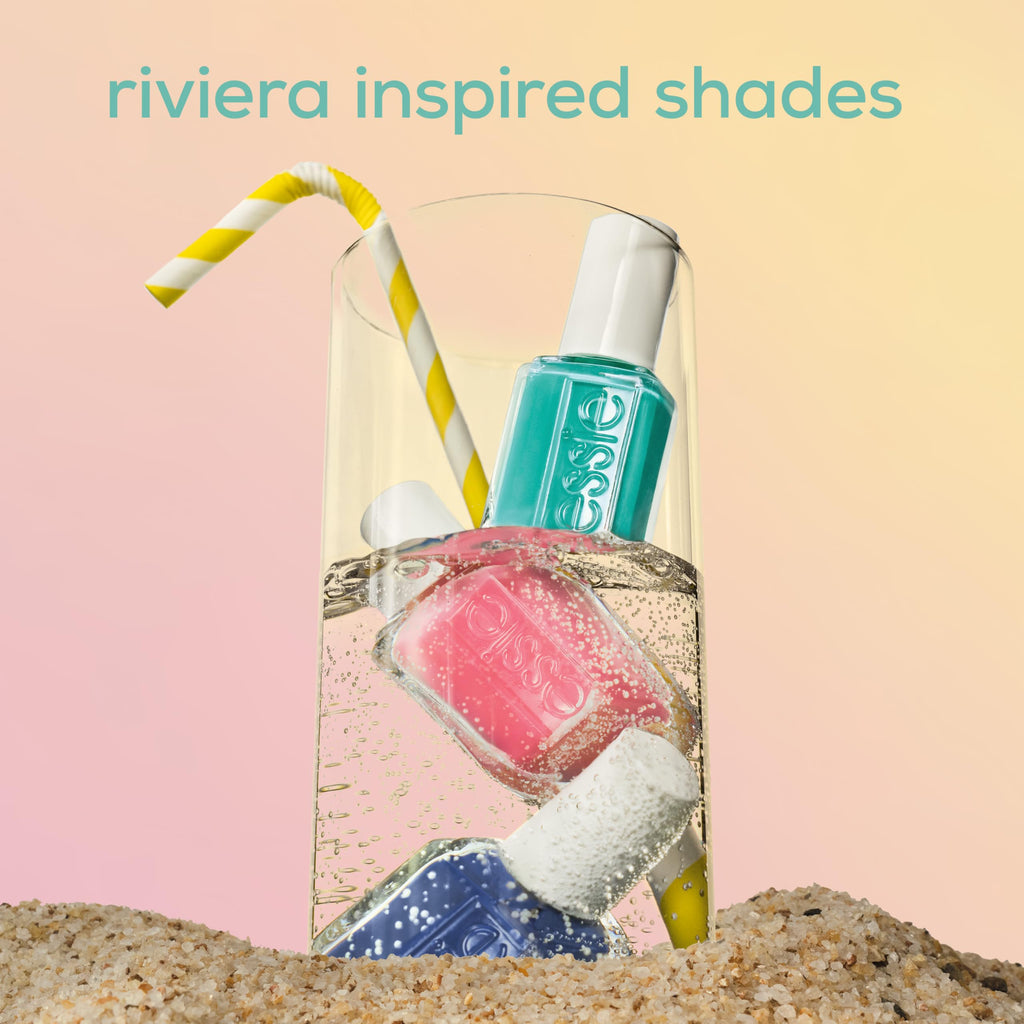 essie Nail Art Studio Special Effects Polish – Bikini Snapped (Riviera Rush Blue Shimmer) 0.46 fl oz