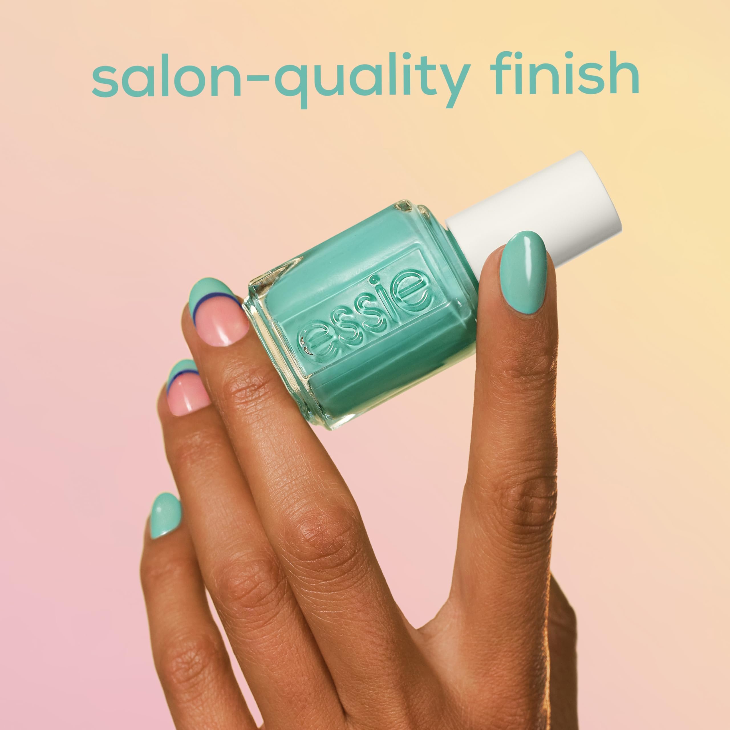 essie Nail Art Studio Special Effects Polish – Bikini Snapped (Riviera Rush Blue Shimmer) 0.46 fl oz