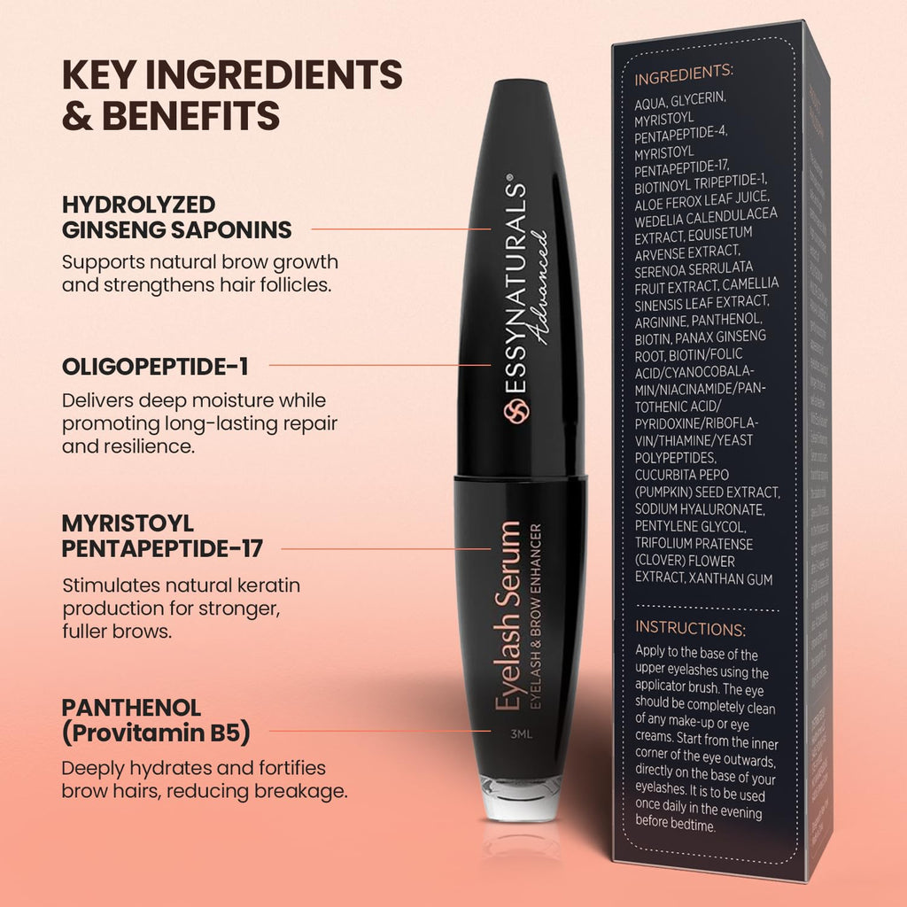EssyNaturals Advanced Eyelash Growth Serum | Premium Lash Growth & Gentle Care