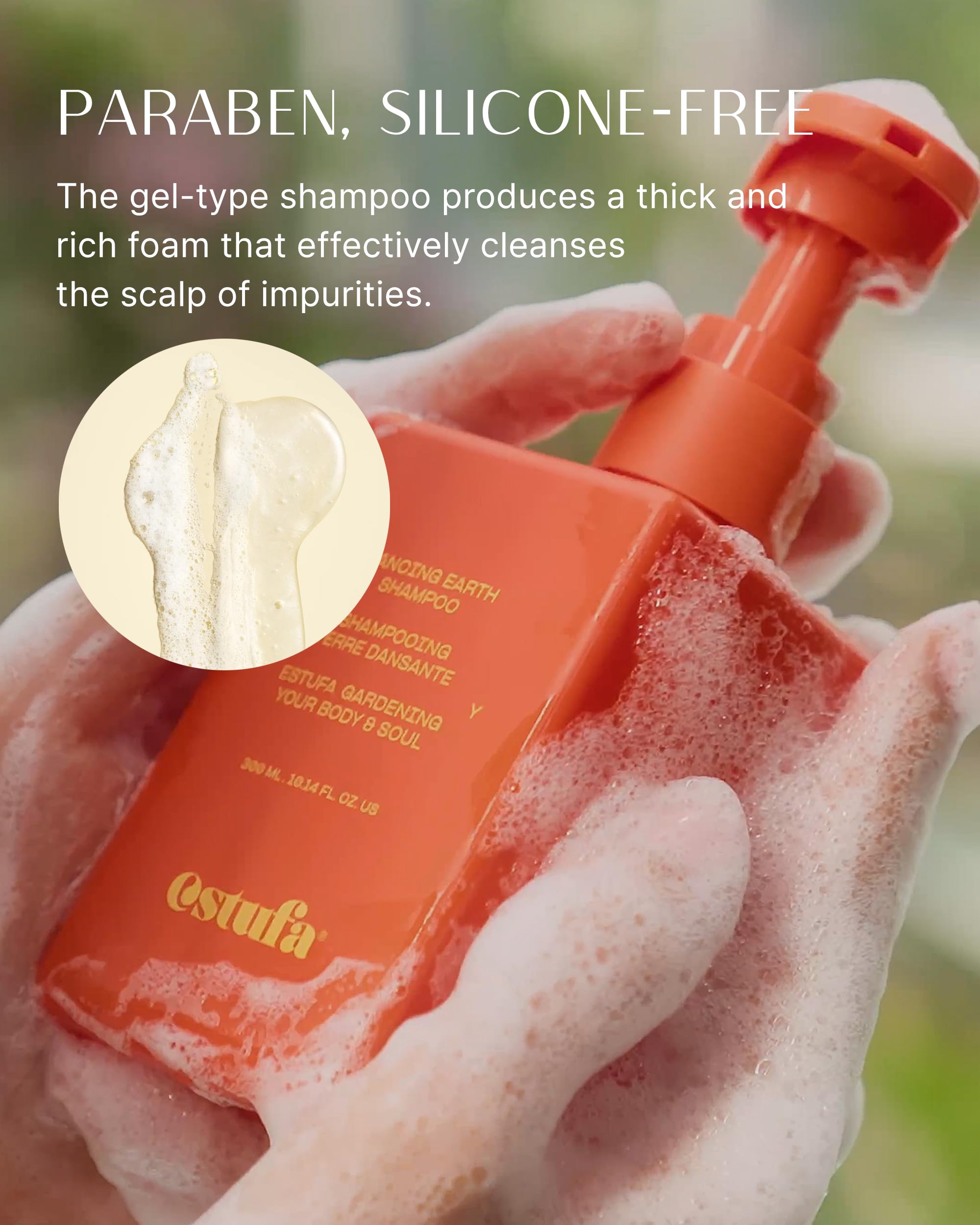 ESTUFA Dancing Earth Shampoo – Vegan, Silicone-Free for Scalp Purification & Hydration (10.1 fl oz)