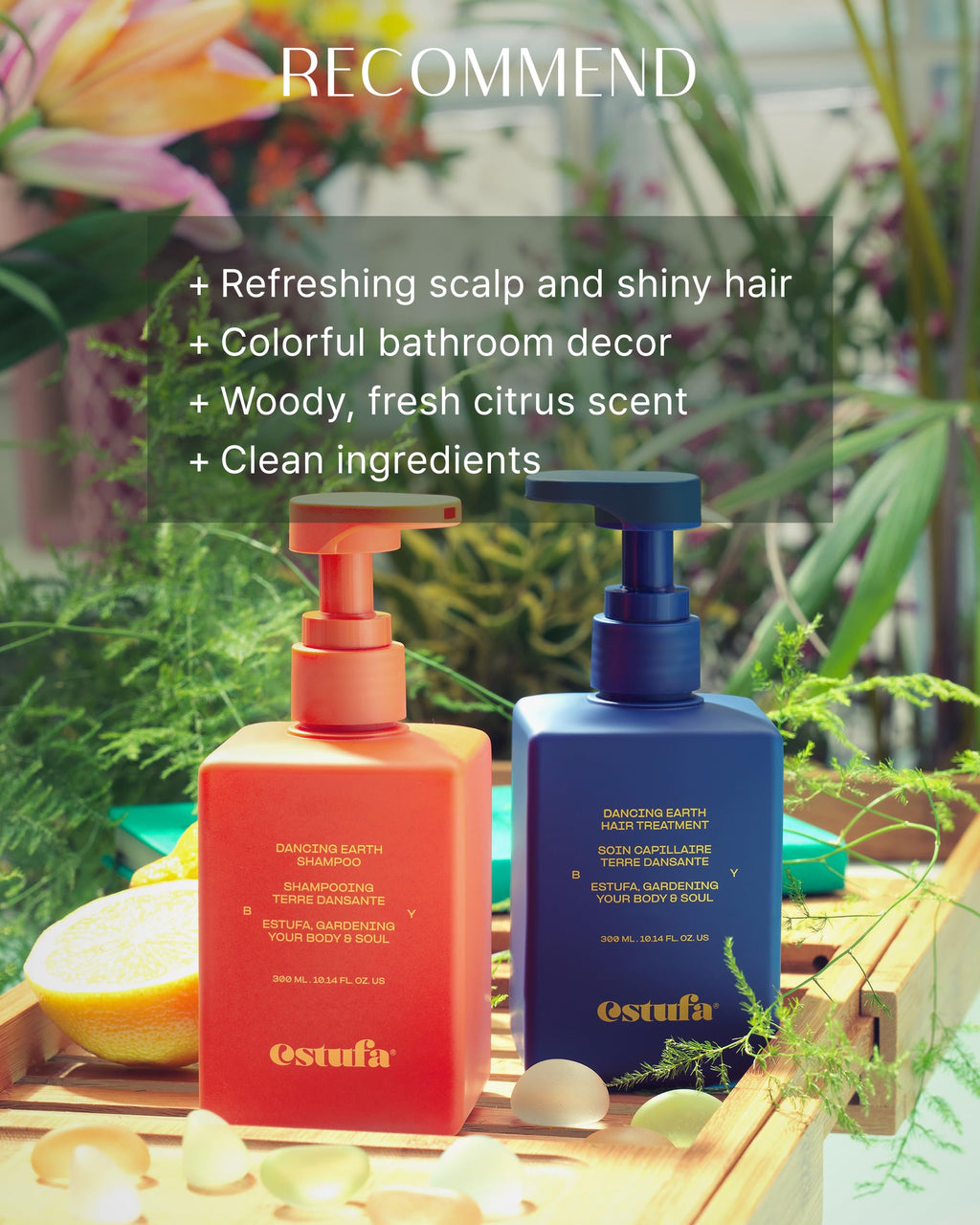 ESTUFA Dancing Earth Shampoo – Vegan, Silicone-Free for Scalp Purification & Hydration (10.1 fl oz)