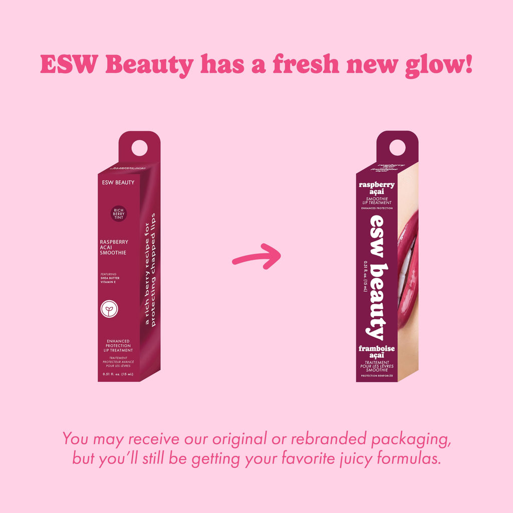 ESW Beauty Raspberry Acai Smoothie Lip Treatment – Deep Hydration, Rich Berry Tint
