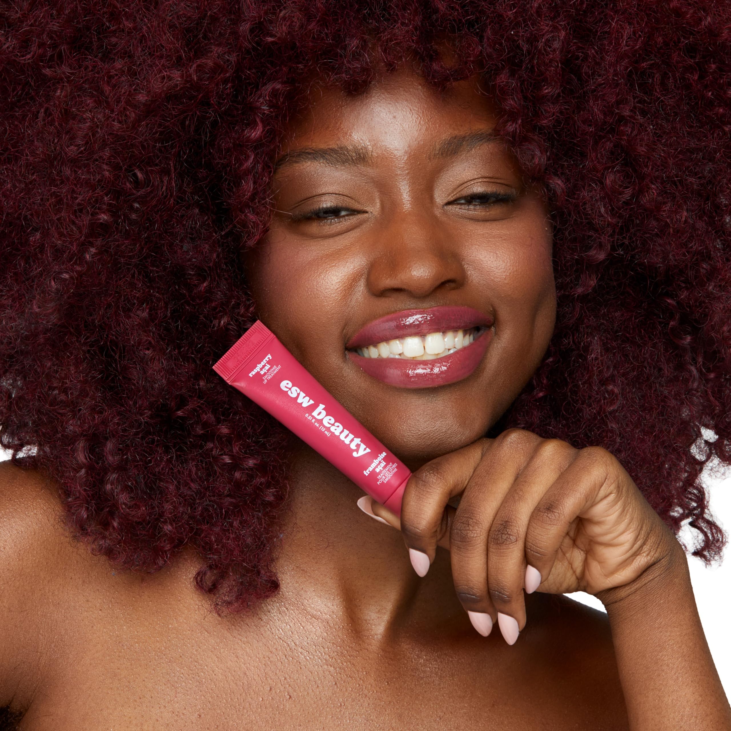 ESW Beauty Raspberry Acai Smoothie Lip Treatment – Deep Hydration, Rich Berry Tint