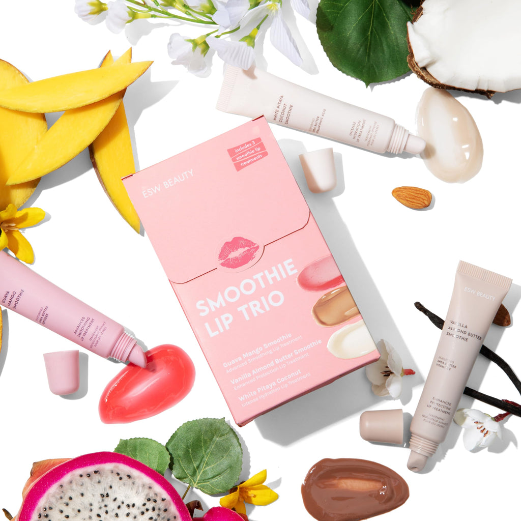 ESW Beauty Smoothie Lip Treatment Set – White Pitaya Coconut, Guava Mango & Vanilla Almond Butter