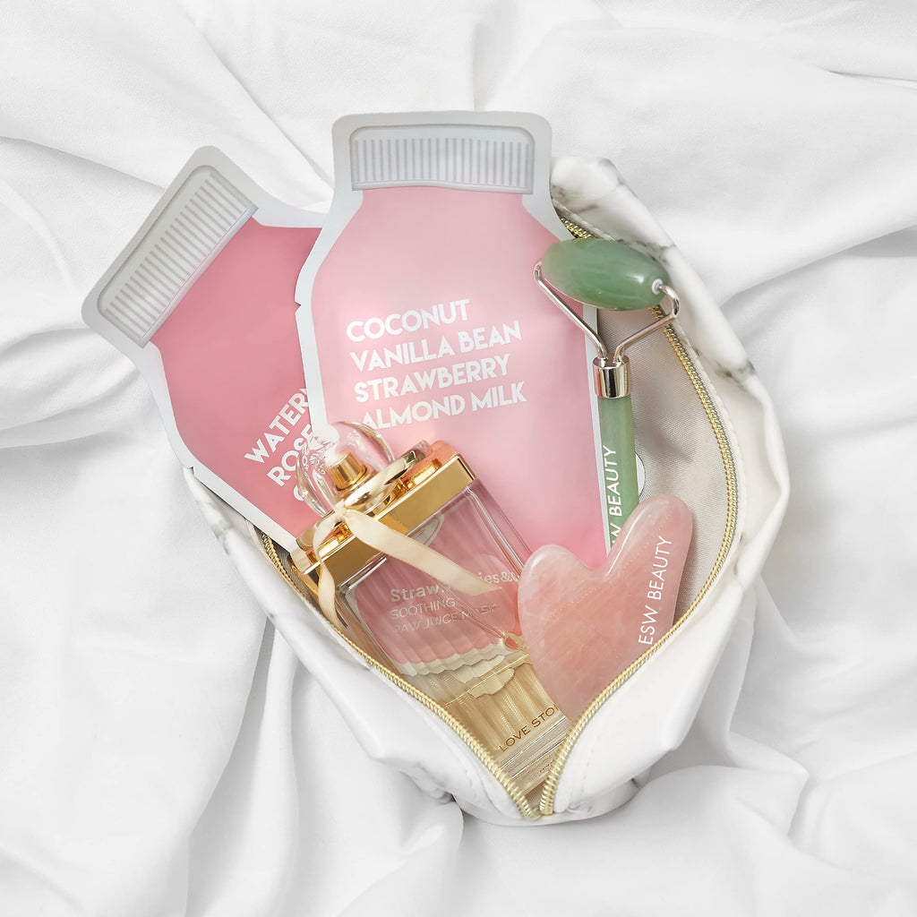 ESW Beauty Strawberries & Cream – Soothing Raw Juice Face Mask (6-Pack) for Sensitive Skin