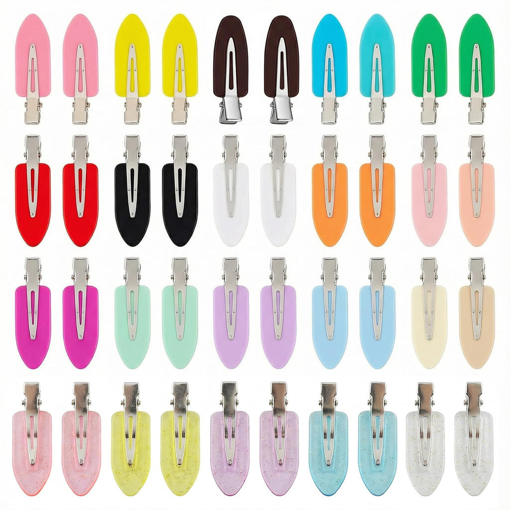 Eswala No Crease Hair Clips – 40Pcs Multicolor Creaseless Clips for Makeup, Bangs & Pin Curls