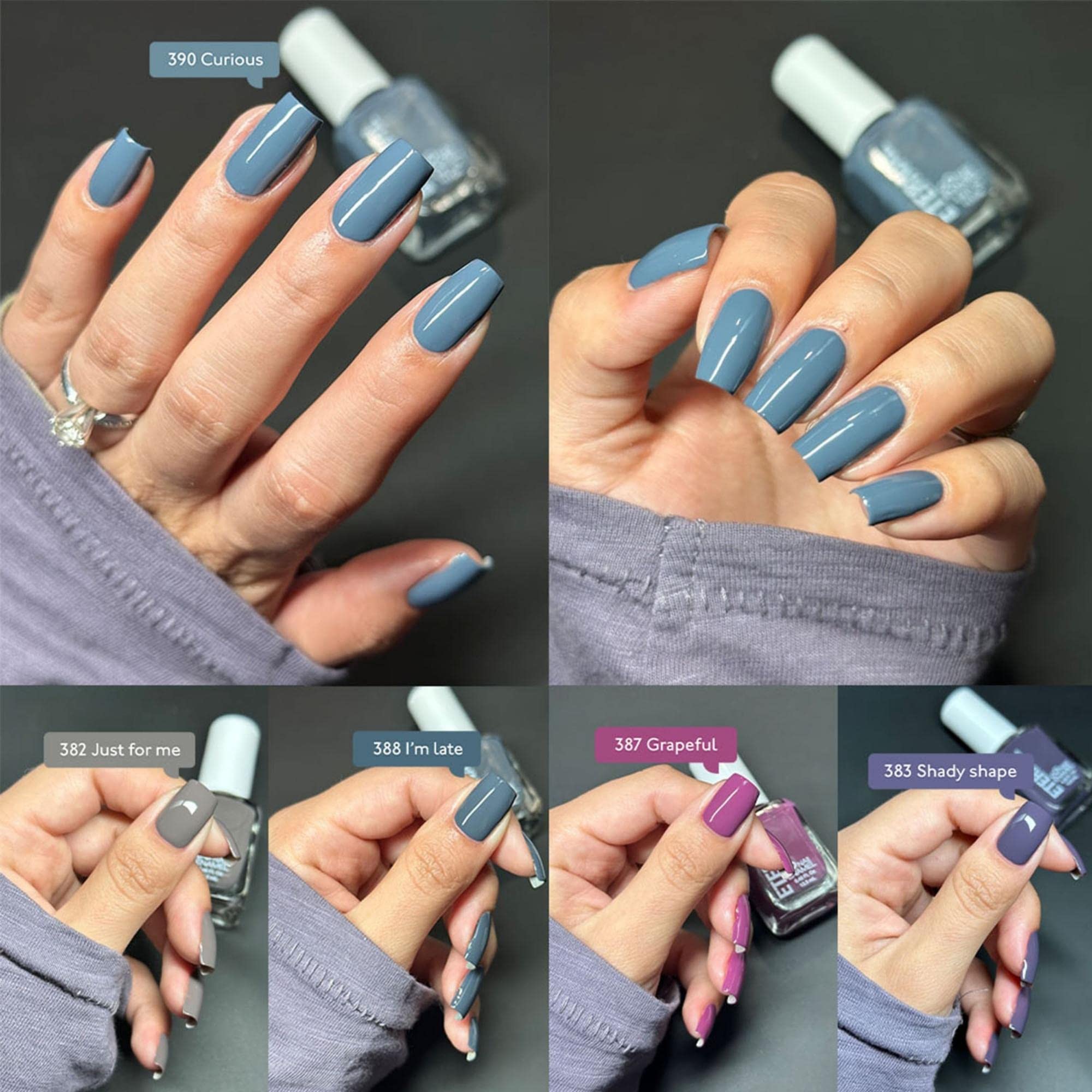 Eternal Blue Nail Polish Set – 5-Piece Dark Elegant Collection, Quick Dry & Long-Lasting, Made in USA