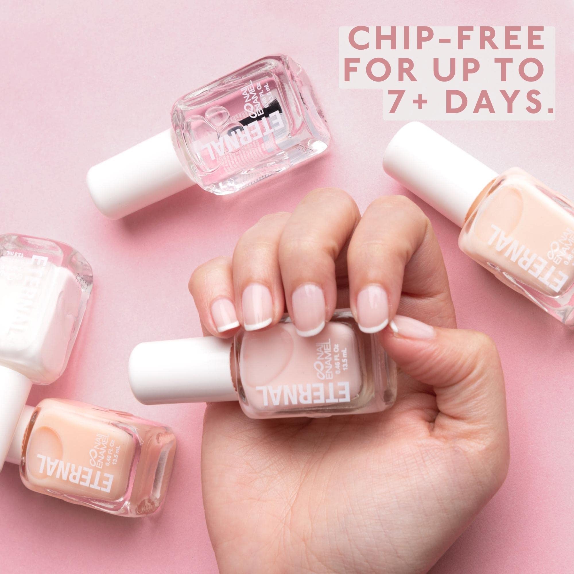 Eternal Et Voila White French Nail Polish Set – 5-Piece, Quick-Dry, Made in USA (13.5mL each)
