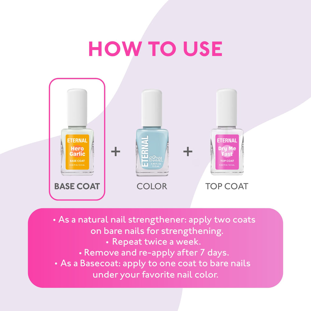 Eternal Garlic Base Coat – Strengthening Nail Base Coat with Garlic Extract