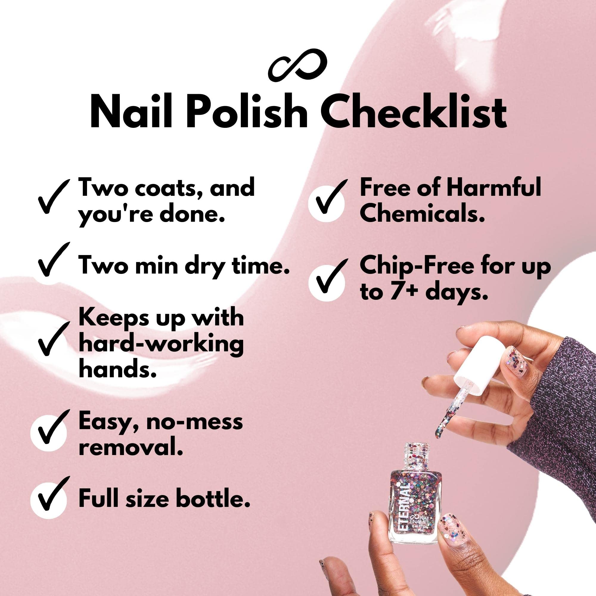 Eternal Glitter Nail Polish Set – CHEERS (Set of 5) Gold Nail Polish Kit for Women | Long-Lasting & Quick-Dry | Made in USA
