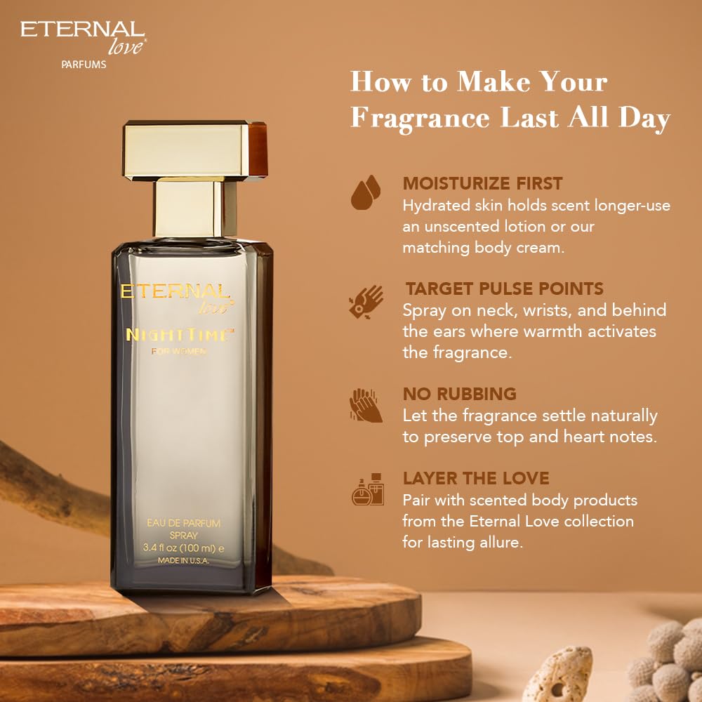 Eternal Love Nighttime for Women | Long-Lasting Floral Eau de Parfum 3.4oz