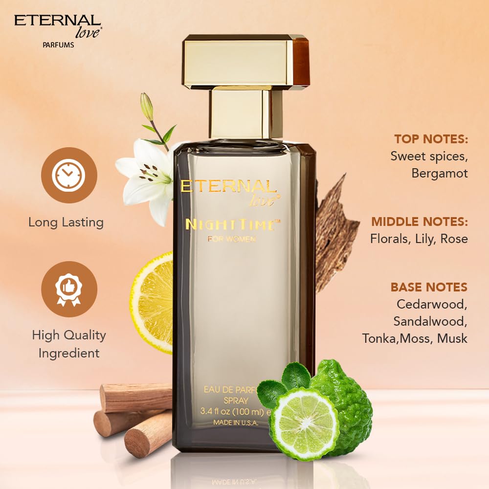 Eternal Love Nighttime for Women | Long-Lasting Floral Eau de Parfum 3.4oz