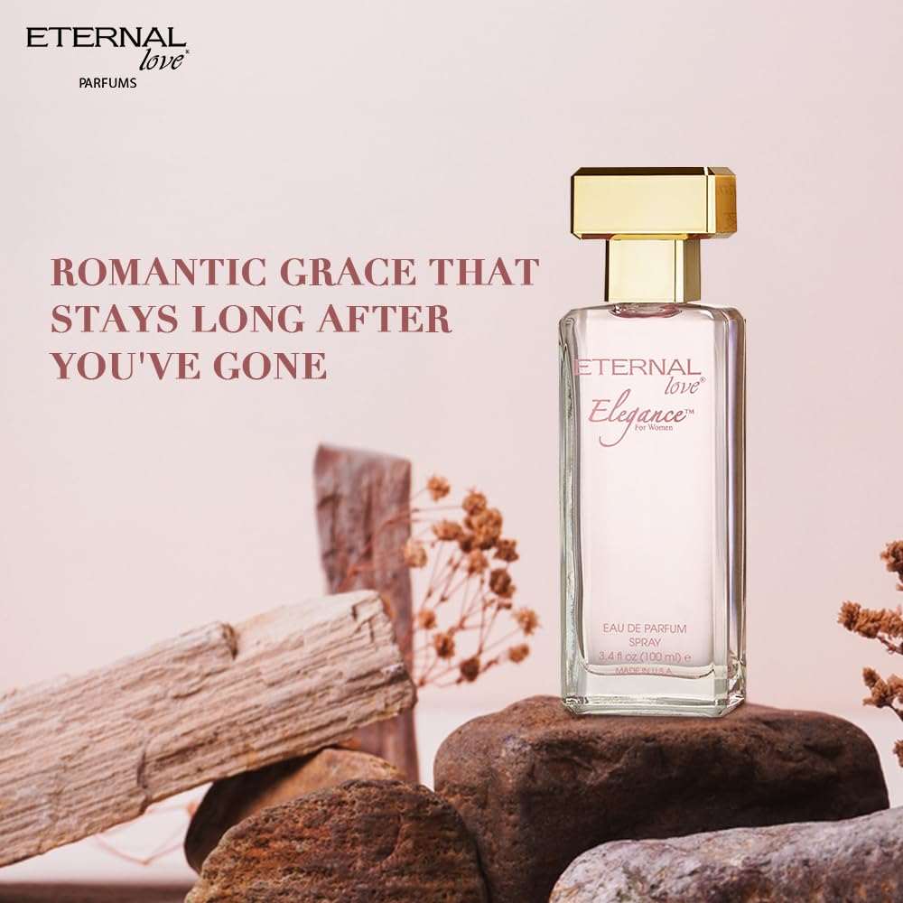 Eternal Love Elegance for Women – Long-Lasting Eau de Parfum Spray (3.4 oz) with Peach, Jasmine & Sandalwood
