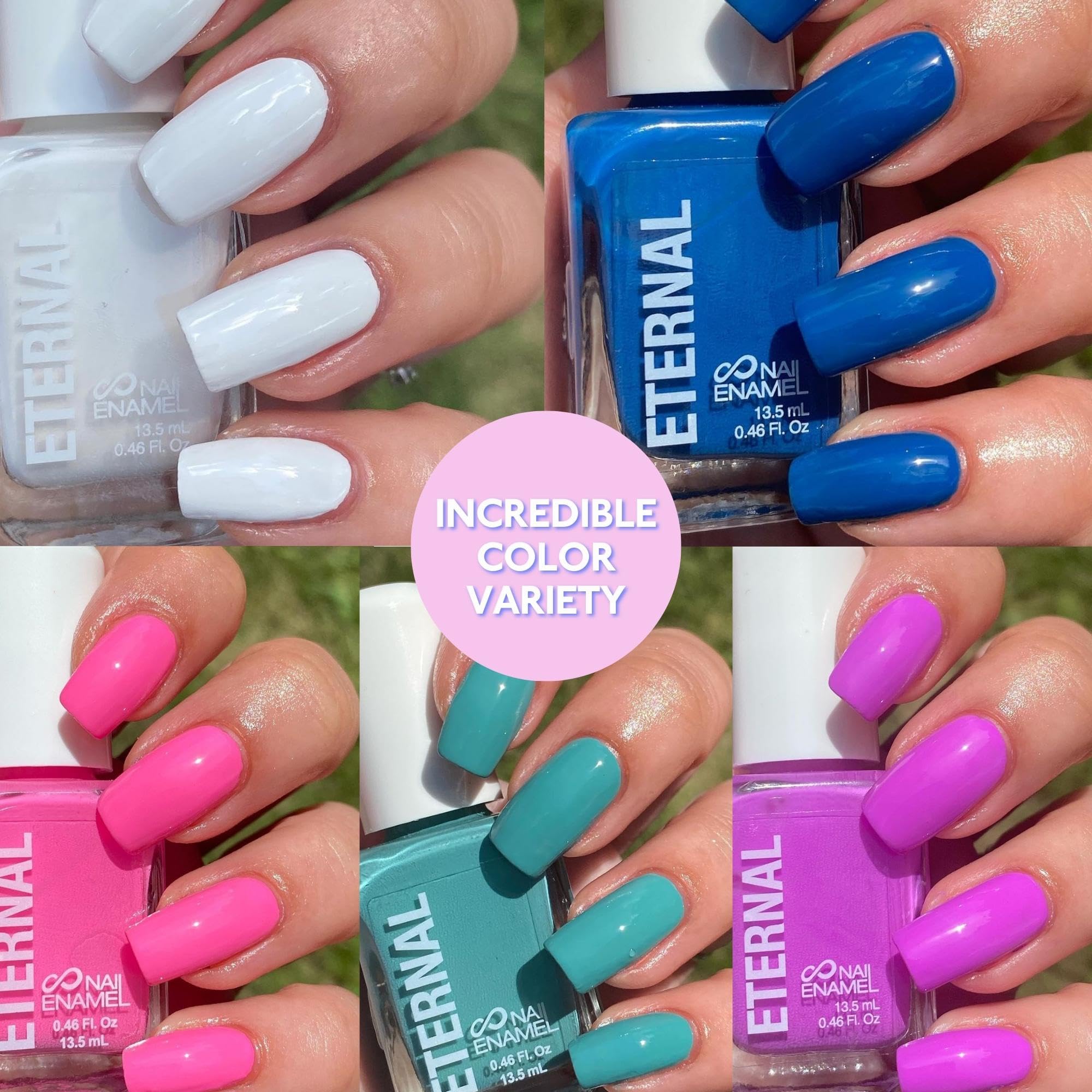 Eternal Nail Polish Set — 5-Piece Tie-Dye Kit, Long-Lasting, Quick-Dry, Cruelty-Free, Made in USA