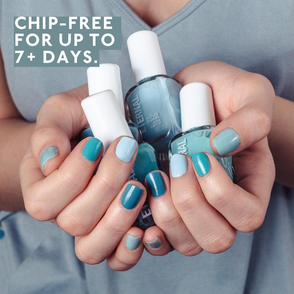 Eternal Green Nail Polish Set (Mindfulness) – Light Blue Shades, Quick-Dry, Long-Lasting, Made in USA (Set of 4, 13.5mL each)