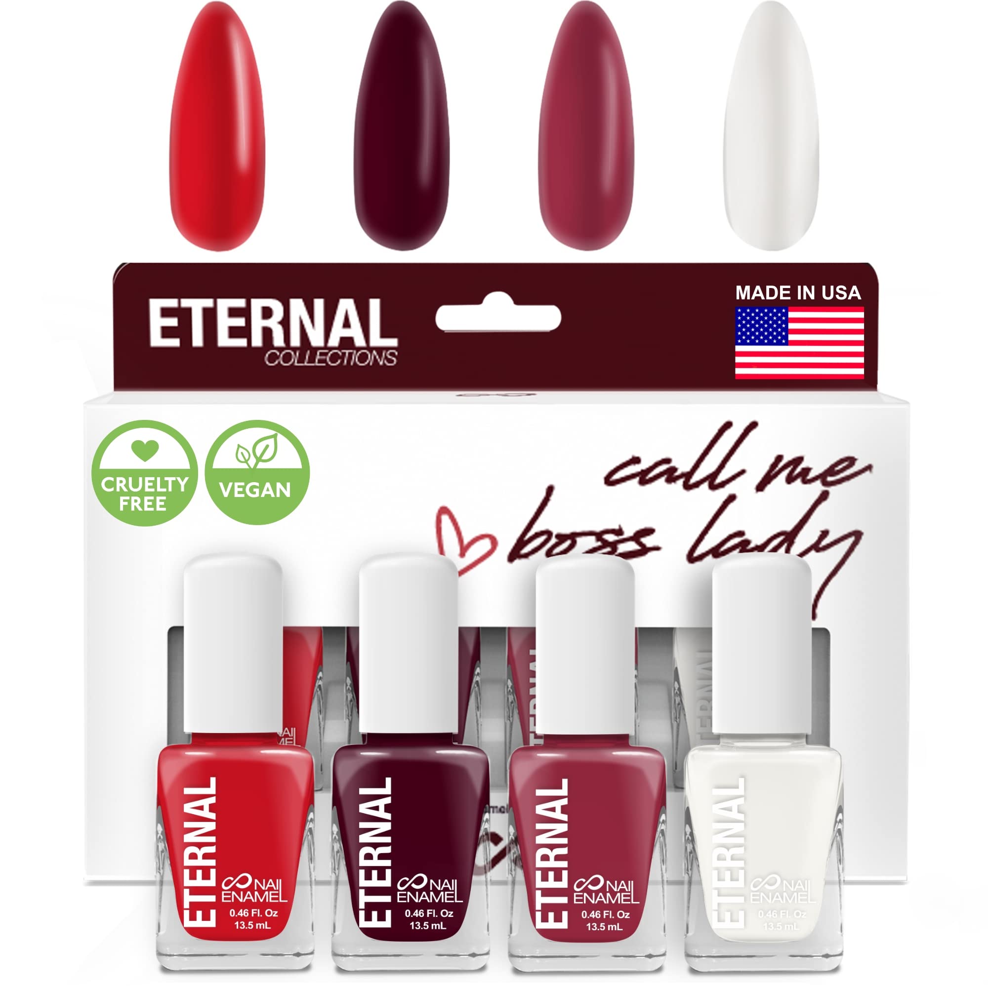 Eternal Nail Polish Set 4-Piece Kit – Call Me Boss Lady | Quick Dry, Long Lasting, Cruelty Free, Made in USA