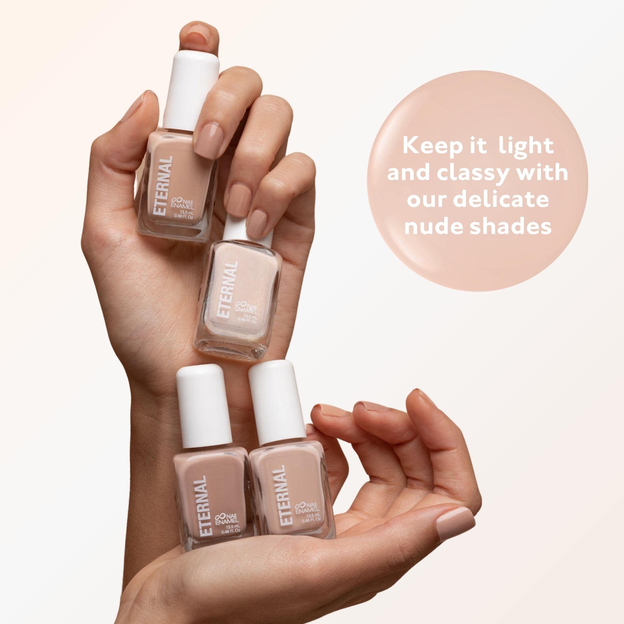Eternal Nude Nail Polish Set (Light Nudes) — 4-Piece, Made in USA, 13.5mL Each
