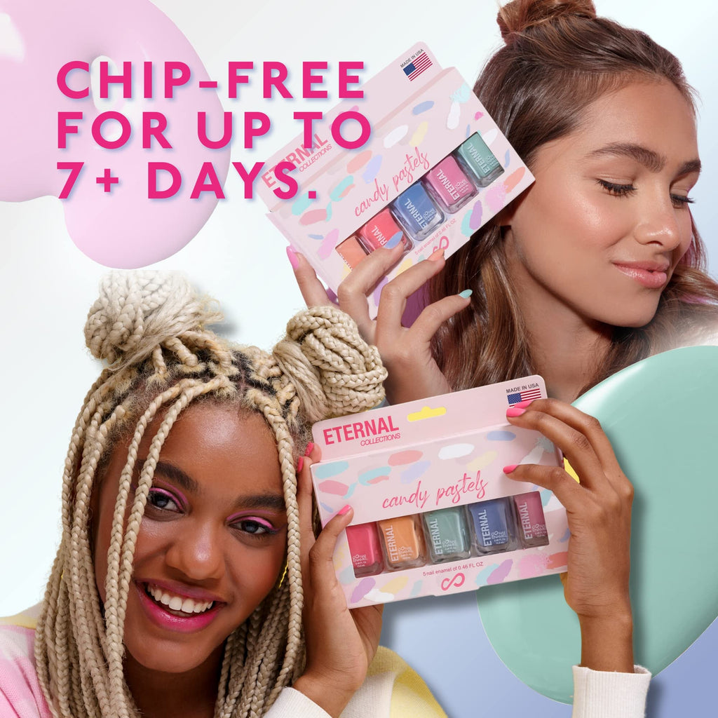 Eternal Pastel Nail Polish Set (Candy Pastels) – 5 Colors, Quick-Dry, Made in USA